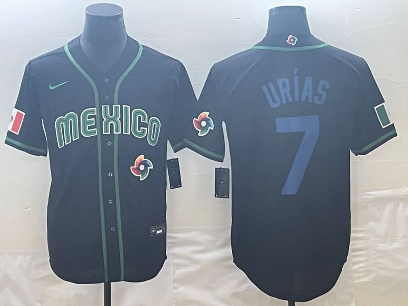 Men 2023 World Cub Mexico #7 Urias Black Nike MLB Jersey7->more jerseys->MLB Jersey